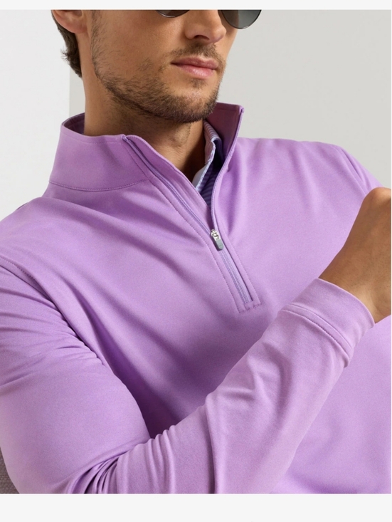 Peter Millar Perth Stretch Loop Quarter-Zip Pullover Purple Iris Sz XXL - Picture 3 of 16